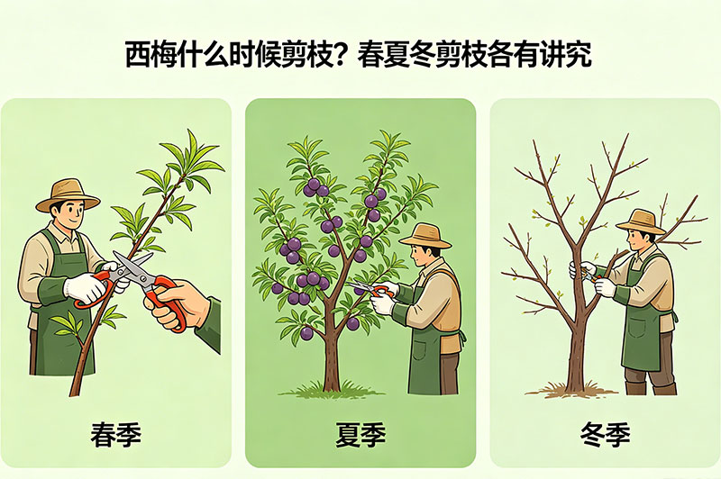 西梅修剪不同季节各有侧重