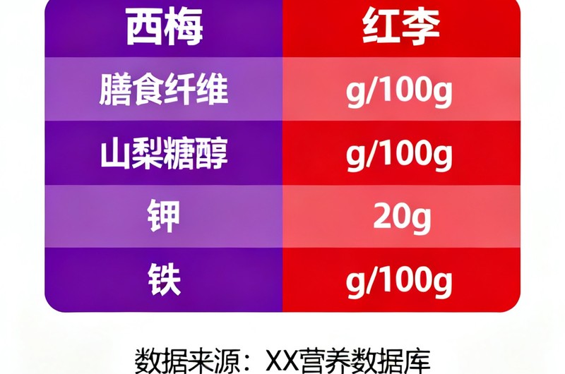 西梅和红李有什么区别？一次说清 - 营养成分对比