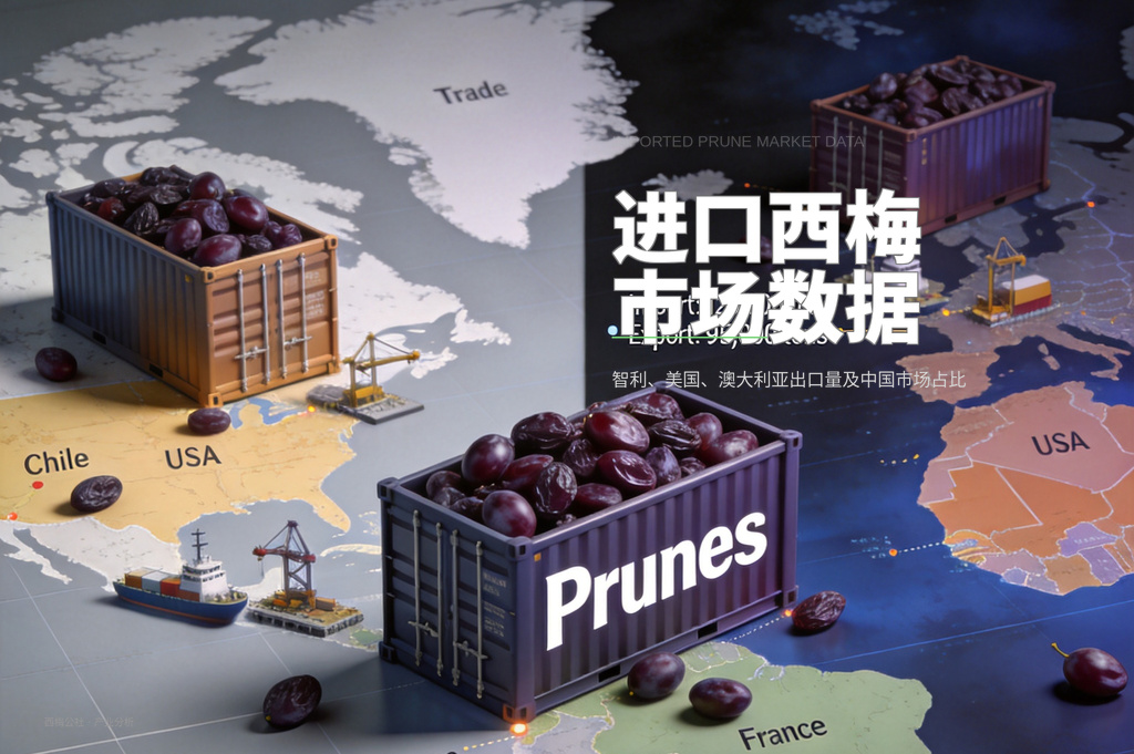 进口西梅市场数据：智利、美国、澳大利亚出口量及中国市场占比