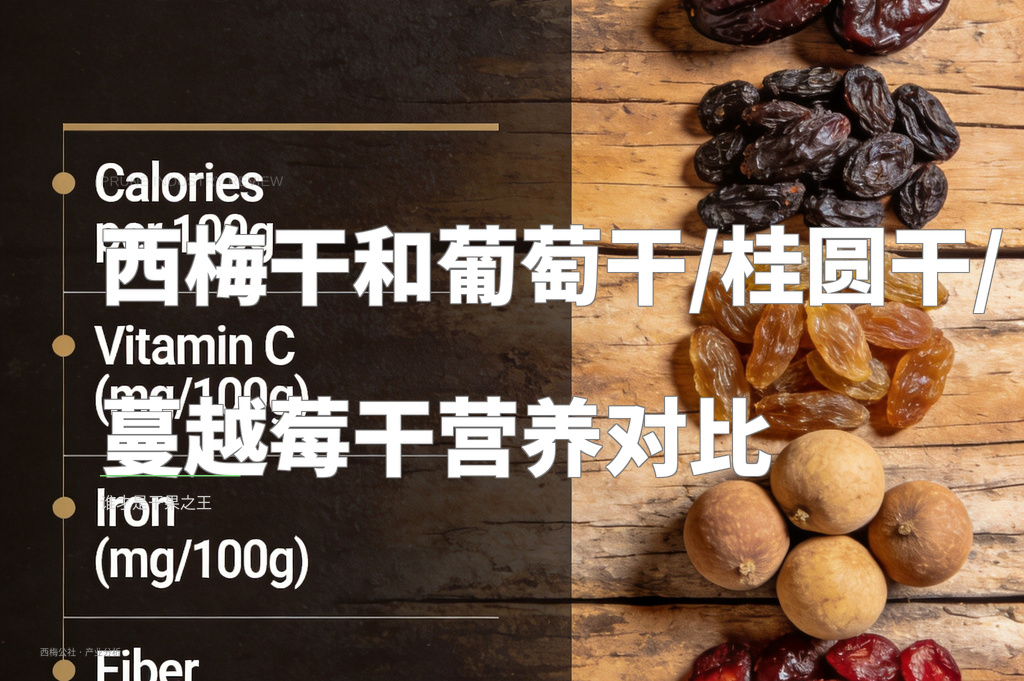 西梅干和葡萄干/桂圆干/蔓越莓干营养对比：谁才是干果之王
