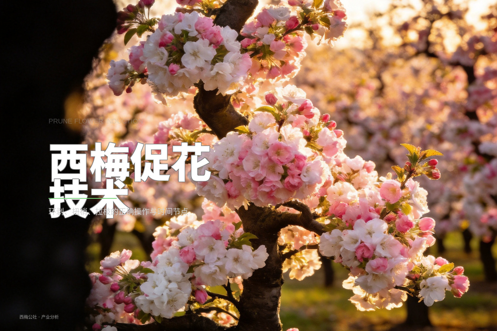 西梅促花技术：环剥、扭梢、拉枝的正确操作与时间节点