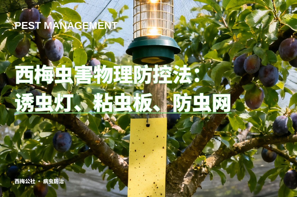 西梅虫害物理防控法：诱虫灯、粘虫板、防虫网