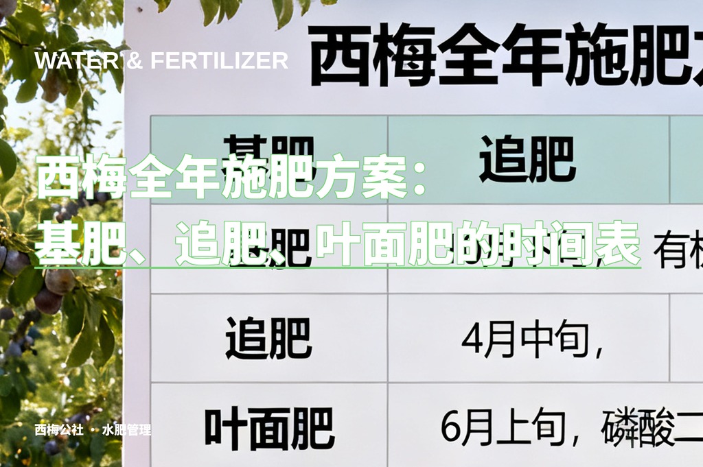 西梅全年施肥方案：基肥、追肥、叶面肥的时间表